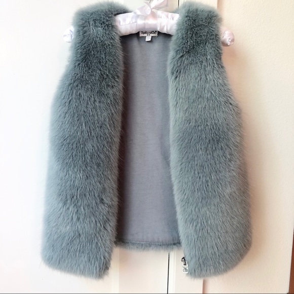 Coats | Splendid Faux Fur Vest Blue 